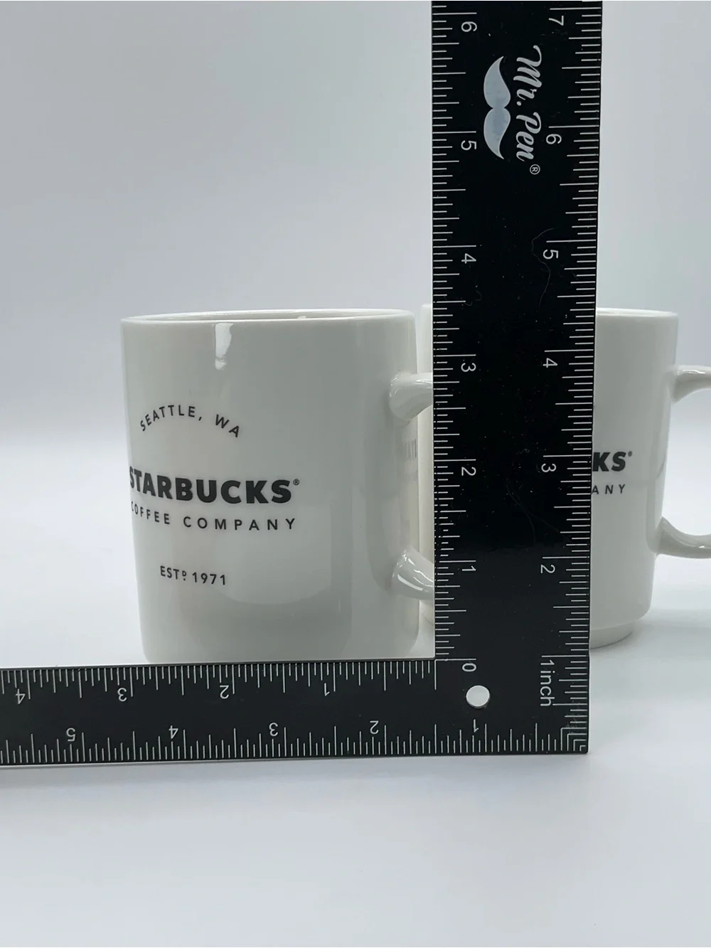 Set of 3 Starbucks Seattle WA Coffee Company White Ceramic Mugs 14 oz Est 1971